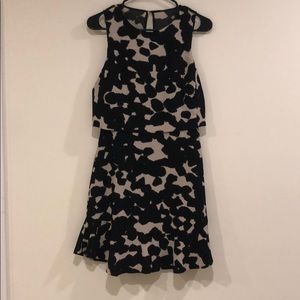 Double-layer, Open Back Dress with Ruffled Skirt